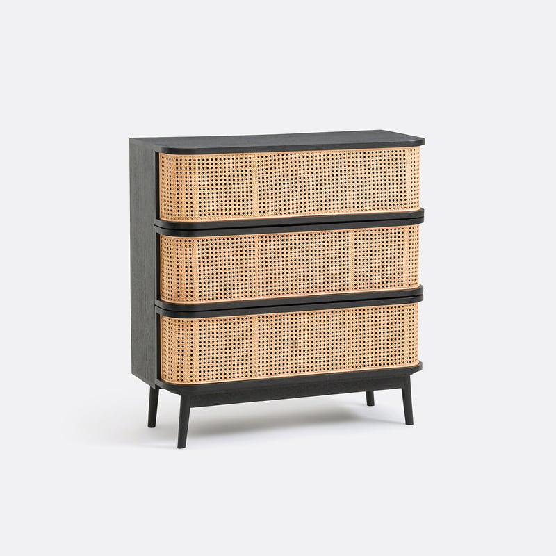 La Redoute Interieurs Kommode Mit 3 Schubladen, Rattan, Laora