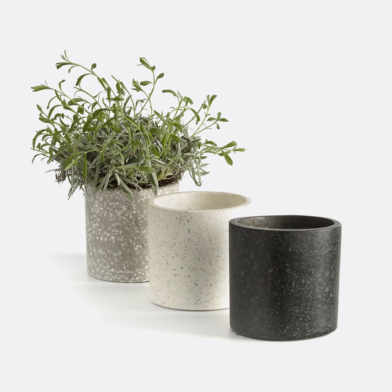 3er-set Übertöpfe Aus Terrazzo Boham, Ø12 Cm