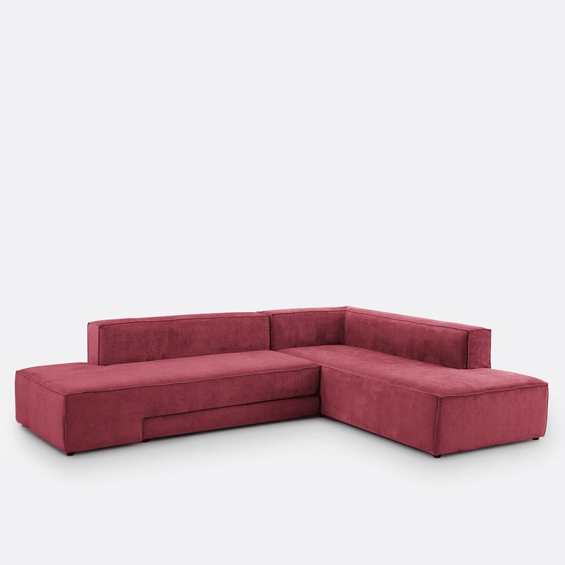 Ecksofa, Links Oder Rechts, Umwandelbar, Aus Strukturiertem Velours, Ginosa