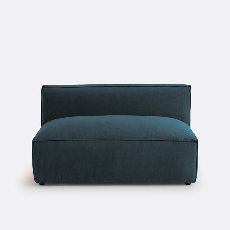 Sitzelement Seven Für Modulares Sofa, 2-sitzig, Aus Samt Mit Struktureffekt