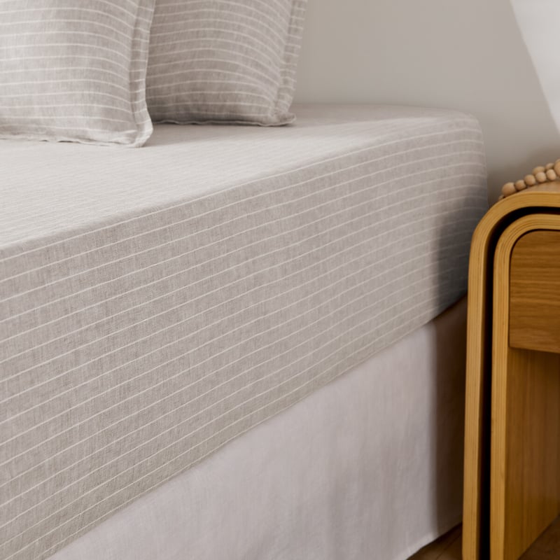 La Redoute Interieurs Spannbettlaken Linot Rayé Aus Vorgewaschenem Leinen, Steg 30 Cm
