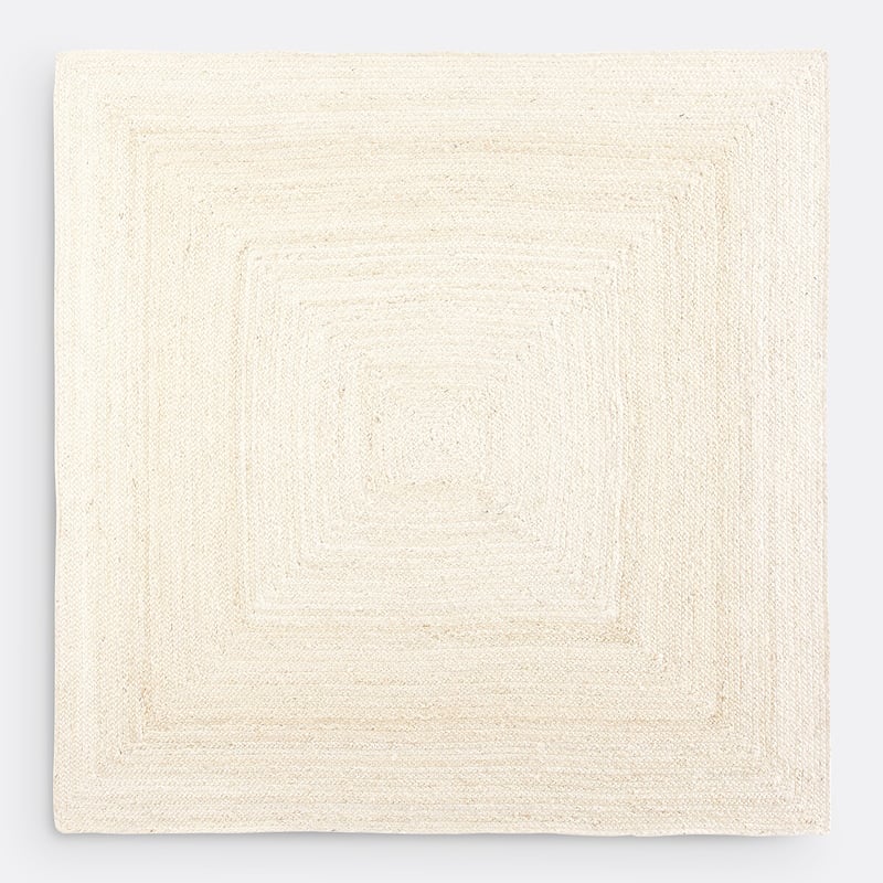 Teppich Aftas, Quadratisch, Gebleichte Jute