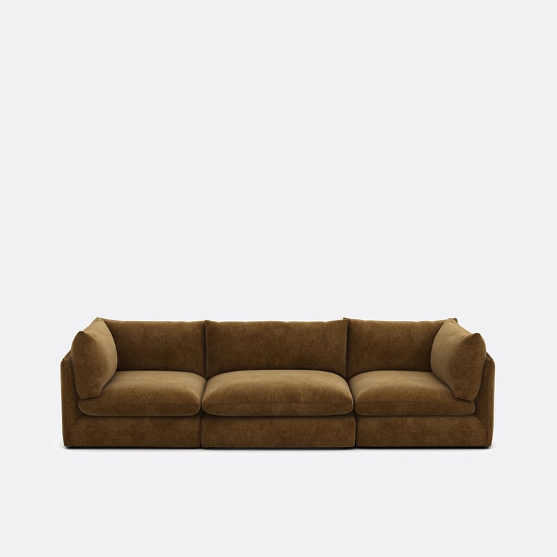 Gerades Modulares 3-sitzer-sofa Malo, Aus Meliertem Polyester