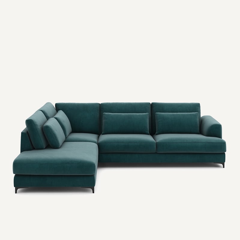 Am.pm Linksseitiges Ecksofa, Umwandelbar, Samt, Marsile