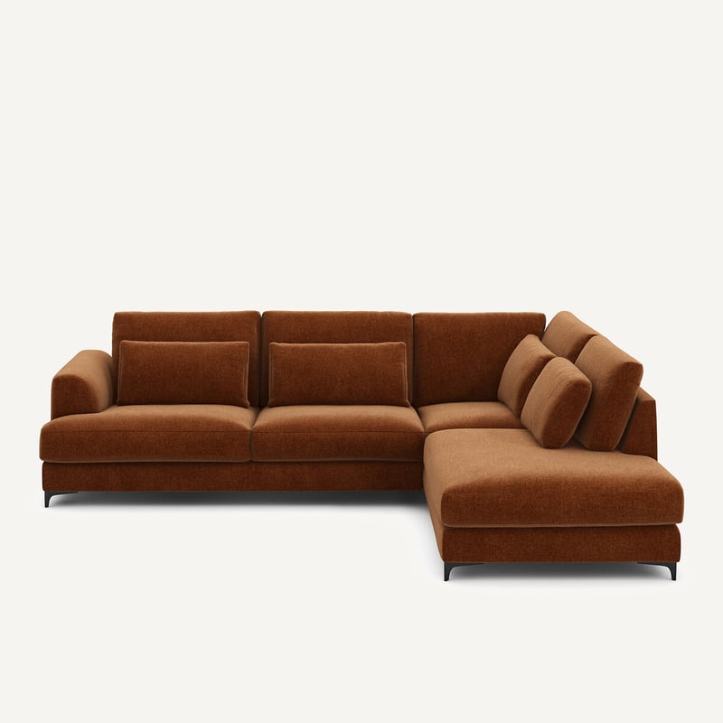 Am.pm Umwandelbares, Gerades Ecksofa, Chenille-velours, Marsile