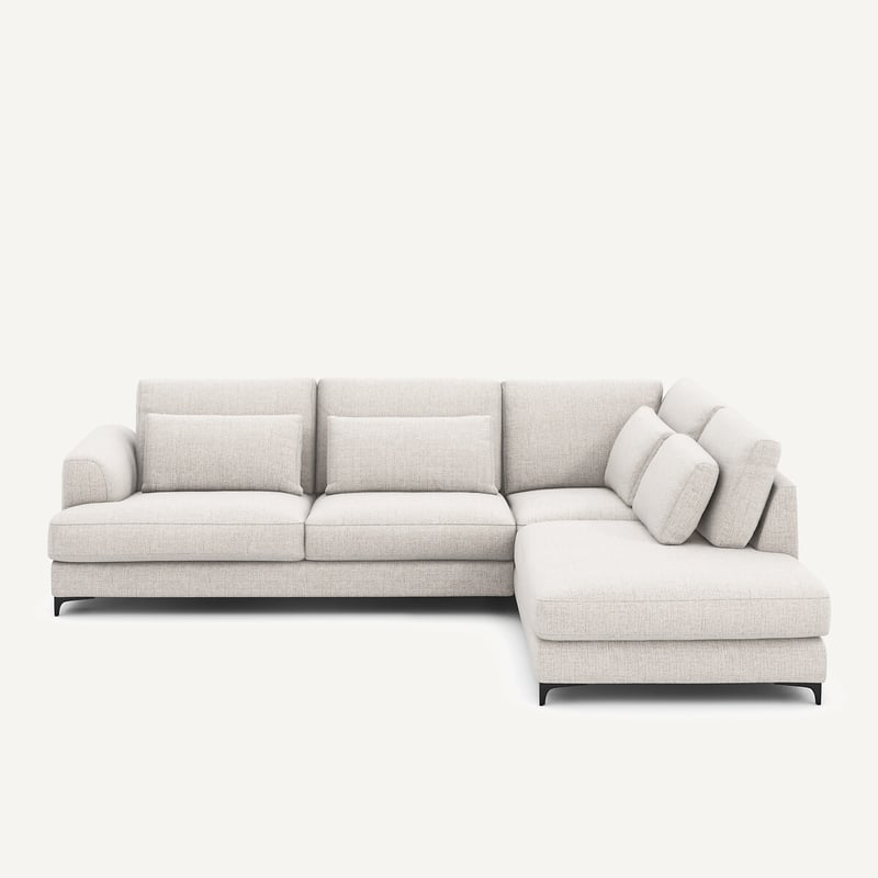 Am.pm Ecksofa, Gerade, Umwandelbar, Aus Jaspé-stoff, Marsile