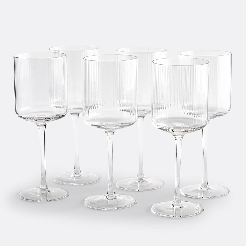 6er-set Weingläser Stria, Rillenglas