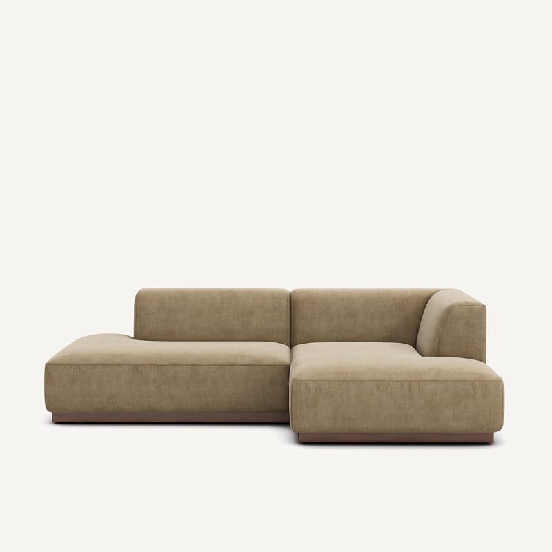 Am.pm Gerades Ecksofa In Stonewashed Velours, Jacopo