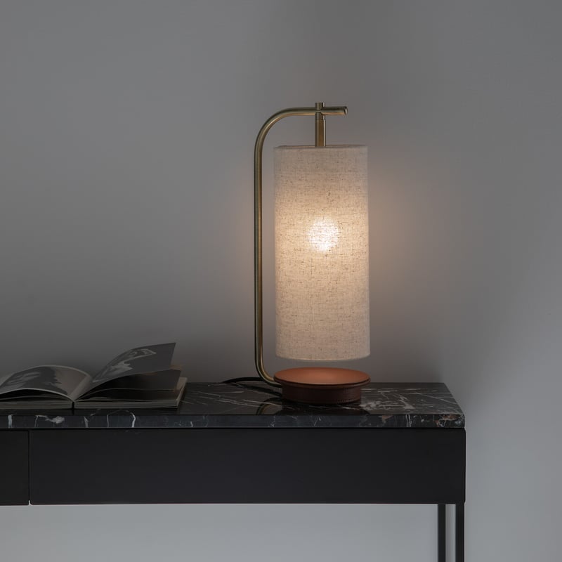 Am.pm Lampe Yob, Leinen Und Kunstleder