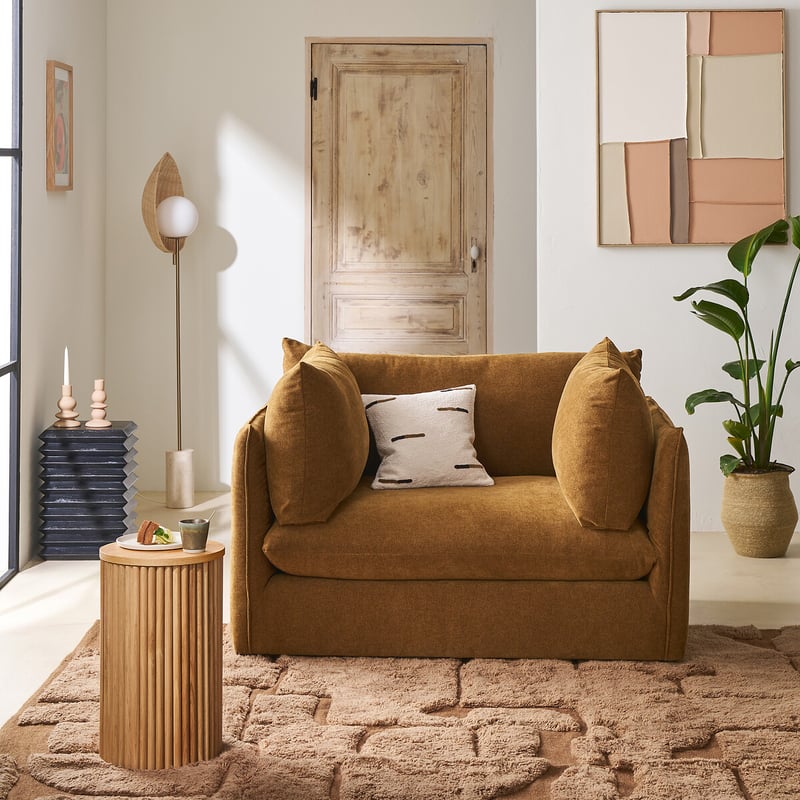 Xl-sesselelement Für Modulares Sofa Malo, Aus Meliertem Stoff