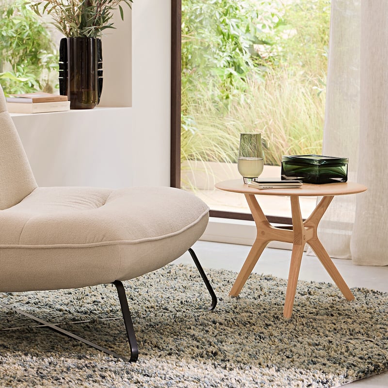 Am.pm Runder Couchtisch Aus Massiver Eiche, Durchmesser 50 Cm, Maricielo