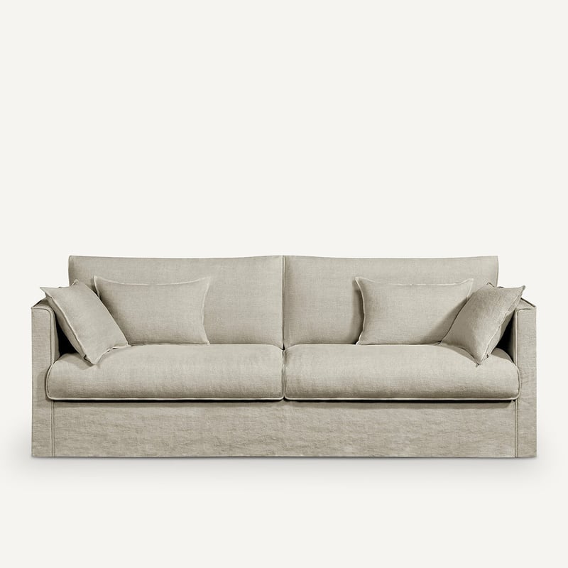 Am.pm 3- Oder 4-sitzer-sofa, Stonewashed Dickes Leinen, Camille