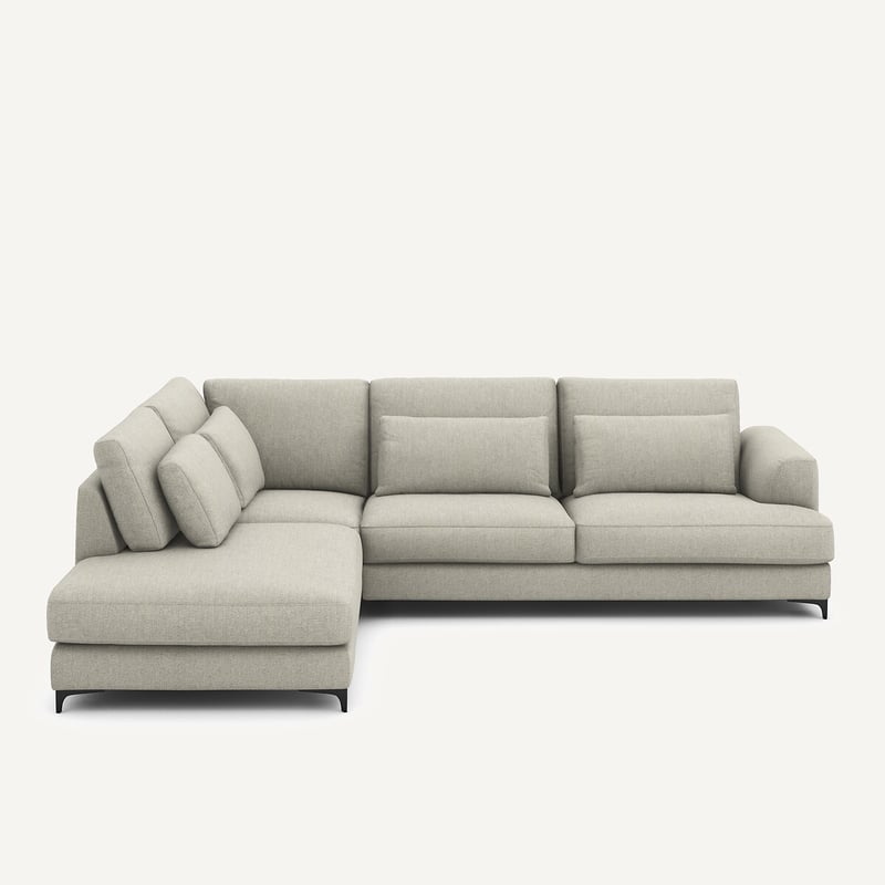 Am.pm Linksseitiges Ecksofa, Umwandelbar, In Tweed-stoff, Marsile