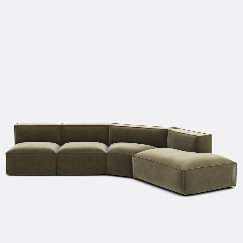 Offenes Ecksofa Seven, Rechts, Mit 4 Elementen, Vintage-cord