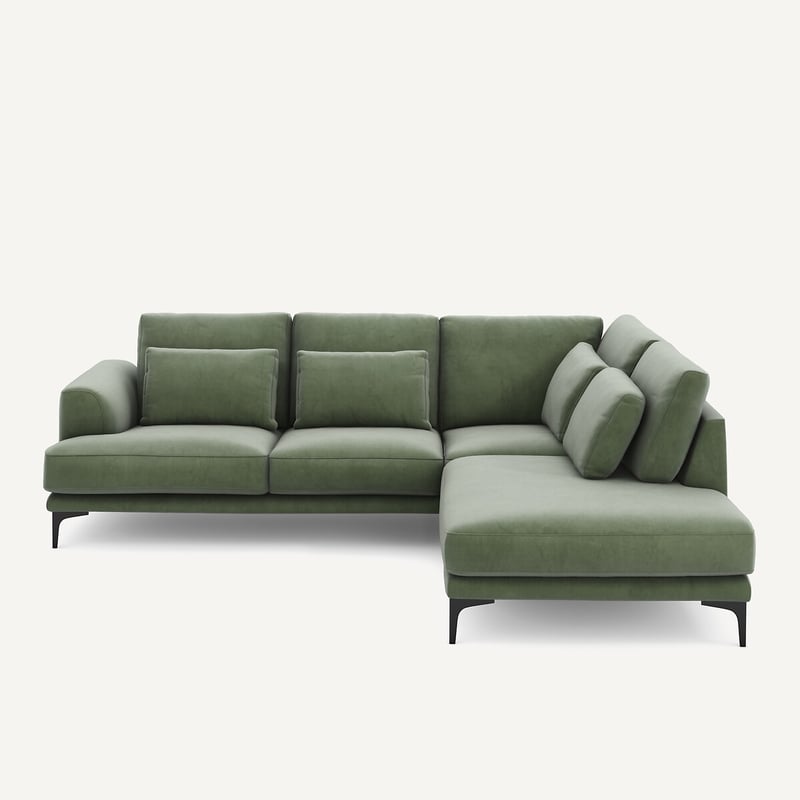 Am.pm Geschlossenes Ecksofa Marsile Mit Ecke Rechts, Samt