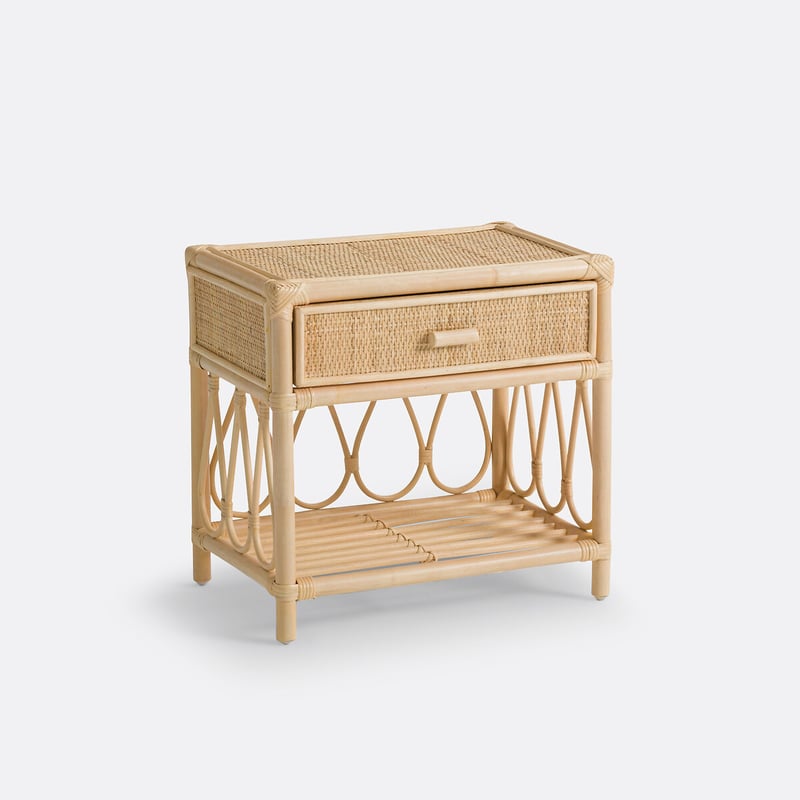 Nachttisch Kiara Mit 1 Schublade + 1 Ablage, Rattan