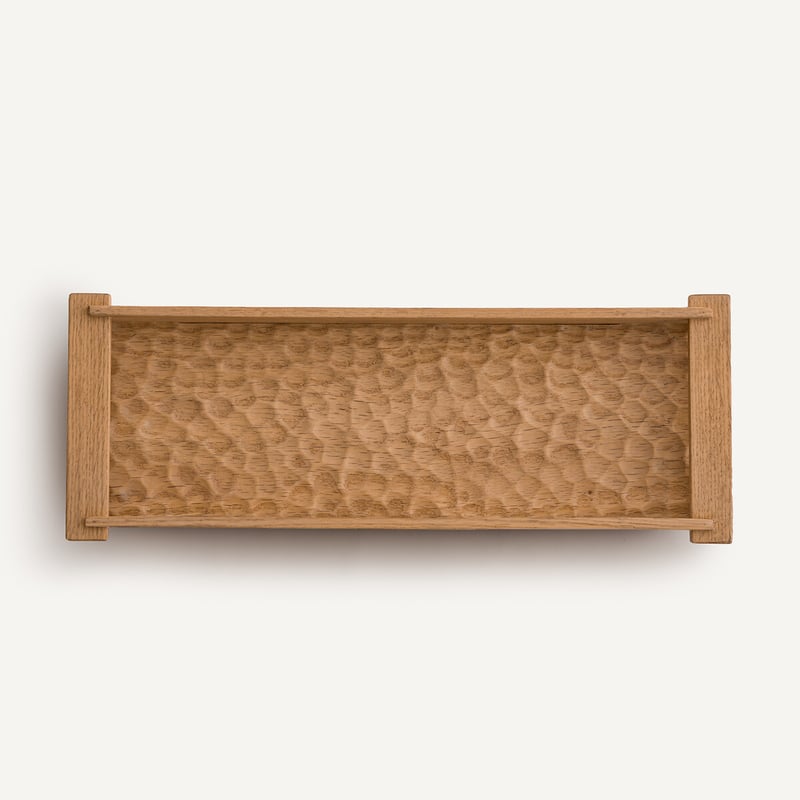 Am.pm Rechteckiges Tablett Aus Massiver Gehauener Eiche, 18 Cm Tief, Azael