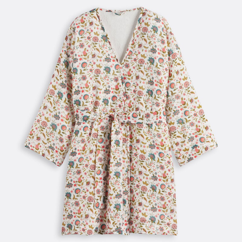 La Redoute Interieurs Kimono-bademantel Shirley Aus Baumwoll-gaze Mit Frotteefutter