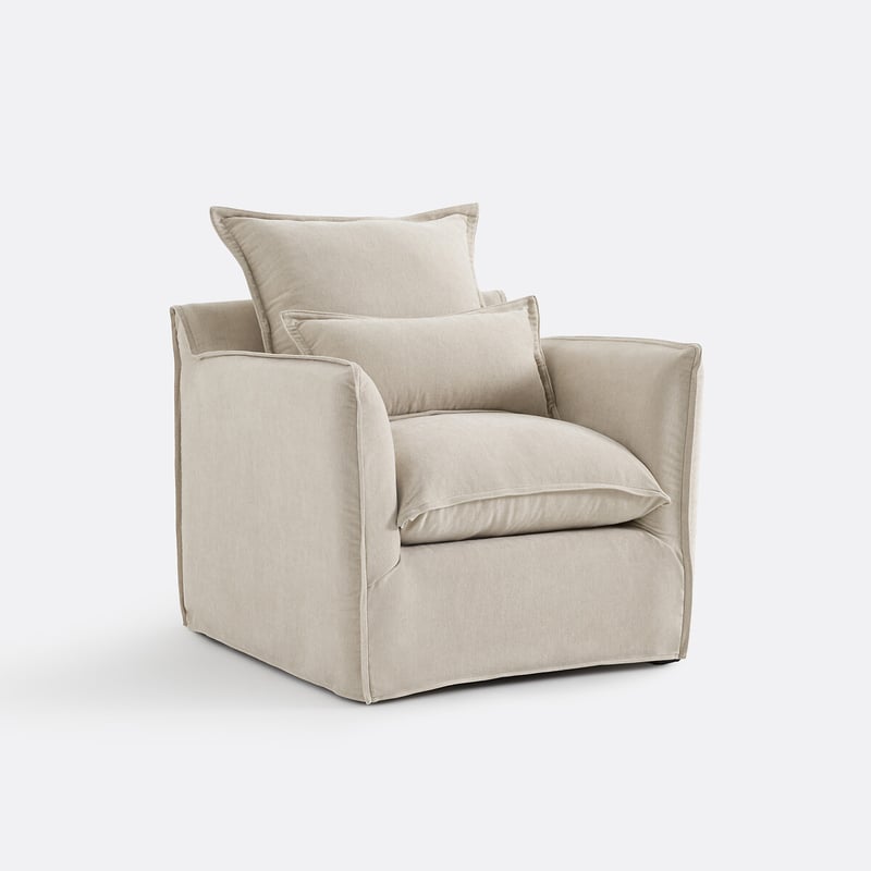 Sessel Odna, Abnehmbarer Bezug, Aus Meliertem Polyester