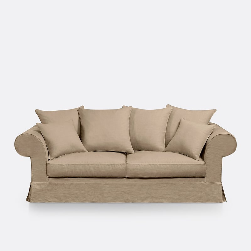 2-, 3- Oder 4-sitzer-sofa Adelia Mit Abnehmbaren Bezügen Aus Dickem Leinen