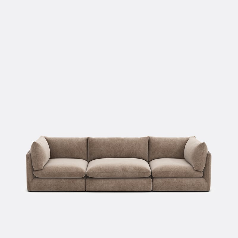 Gerades Modulares 3-sitzer-sofa Malo, Aus Meliertem Polyester
