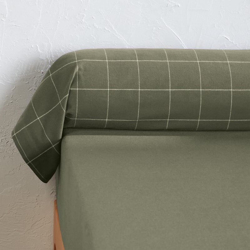 La Redoute Interieurs Flanell-nackenrollenbezug Charlie Khaki