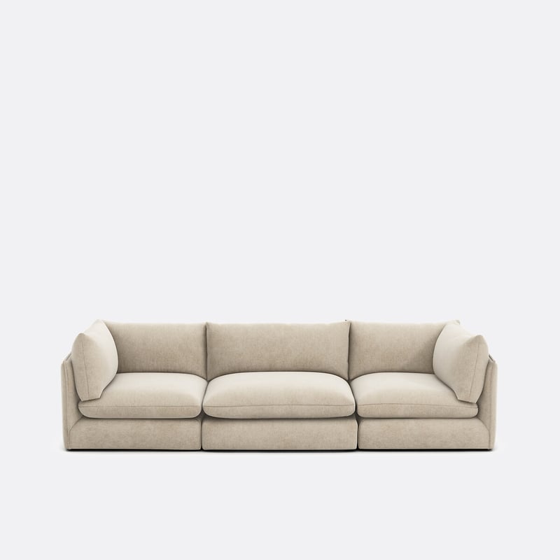 Gerades Modulares 3-sitzer-sofa Malo, Aus Meliertem Polyester