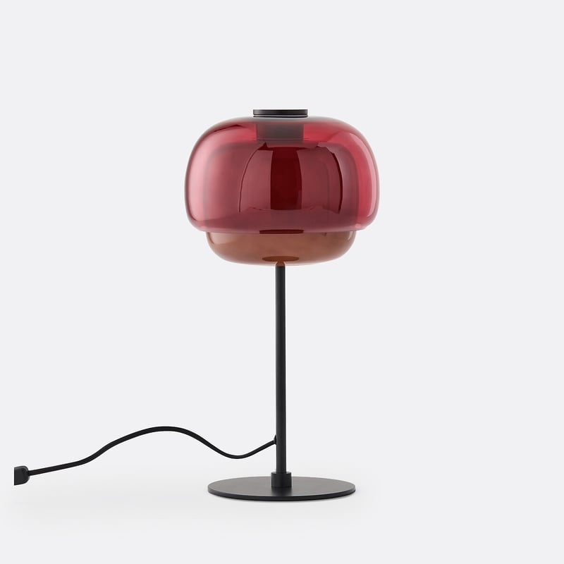 Tischlampe Aus Farbigem Glas, Kinoko