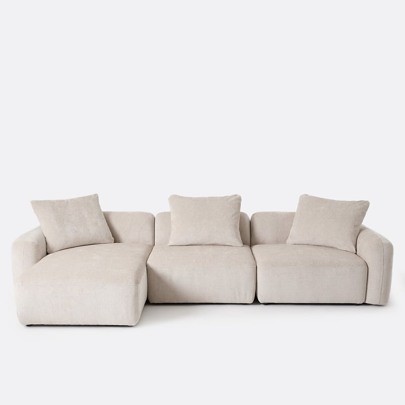 Verstellbares Ecksofa, Links, 3-sitzer, Chenille-jacquard, Amad