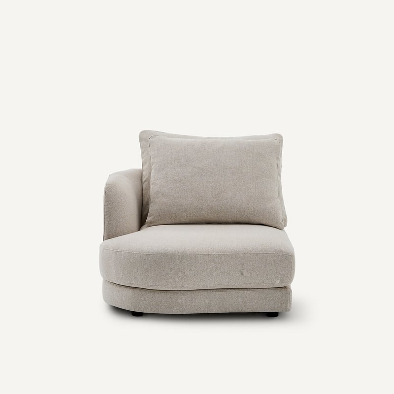 Am.pm Linkes, Abgerundetes, Modulares Halbsofa Aus Tweed, Tiberio