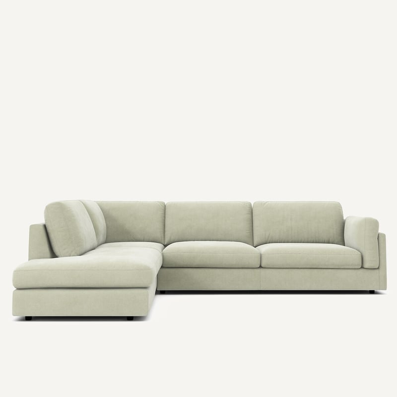 Am.pm Ecksofa Chaiselongue, Stonewashed Velours, César