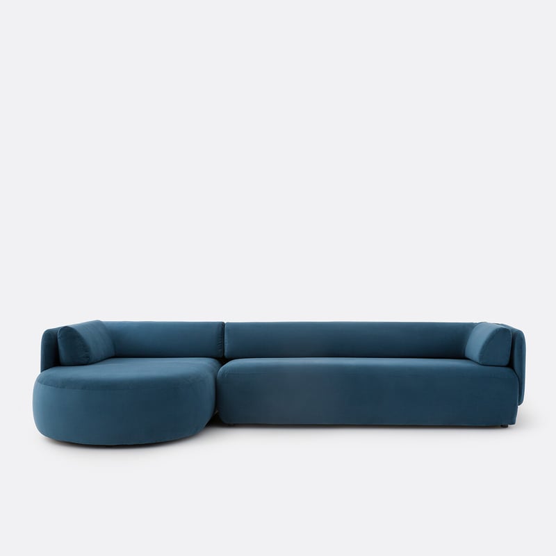 Ecksofa Links, Velours, Meridiano