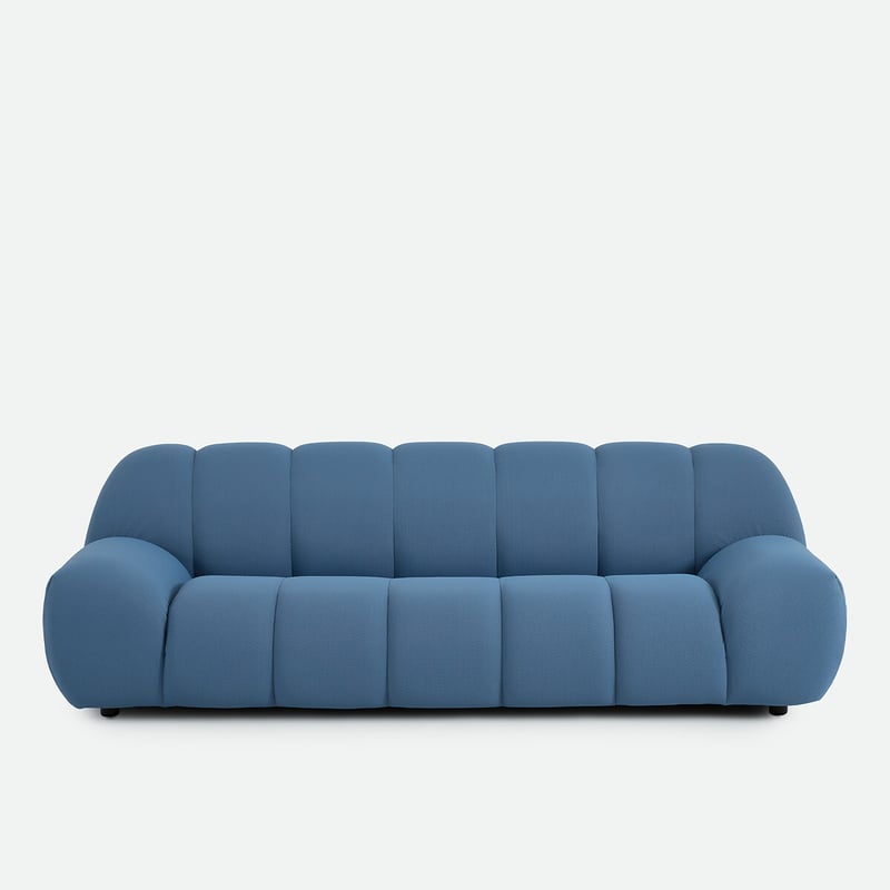 Gerades Sofa, 4-sitzer, Aus Gestepptem Stoff, Nuria