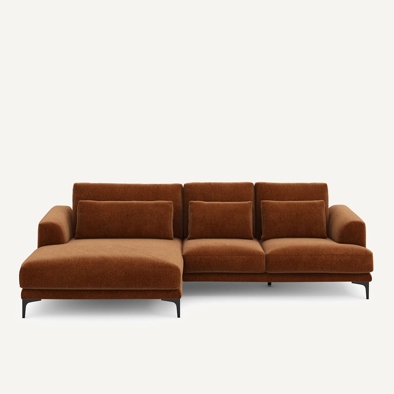 Am.pm Ecksofa Meridian Xl Links In Chenille-velours, Marsile
