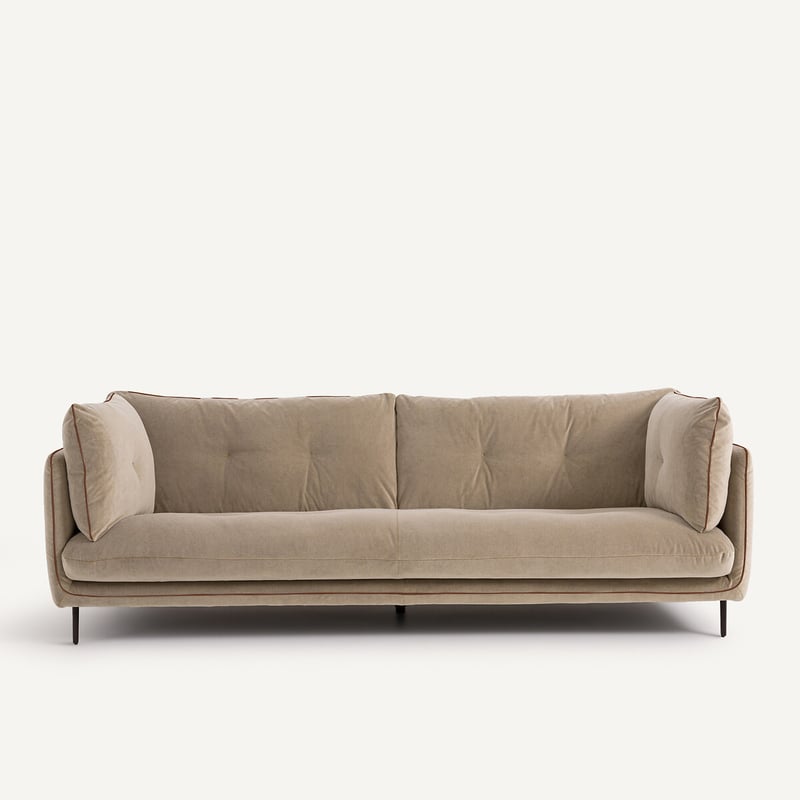 Am.pm Sofa Aus Stonewashed Velours, Botero