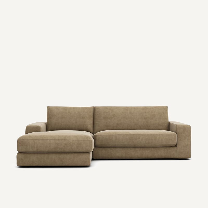 Am.pm Ecksofa Aus Stonewashed Velours, Skander