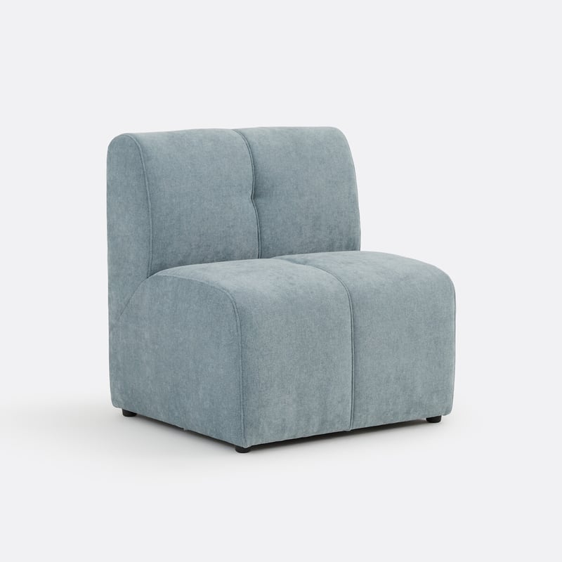 Modulares Tischsesselelement, 1 Platz, Aus Feiner Chenille, Aneta