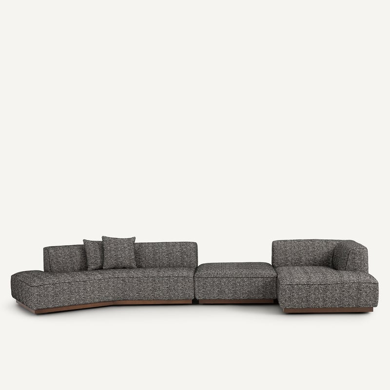 Am.pm Offenes, Gerades Ecksofa Mit Fussstütze Aus Bouclé, Jacopo