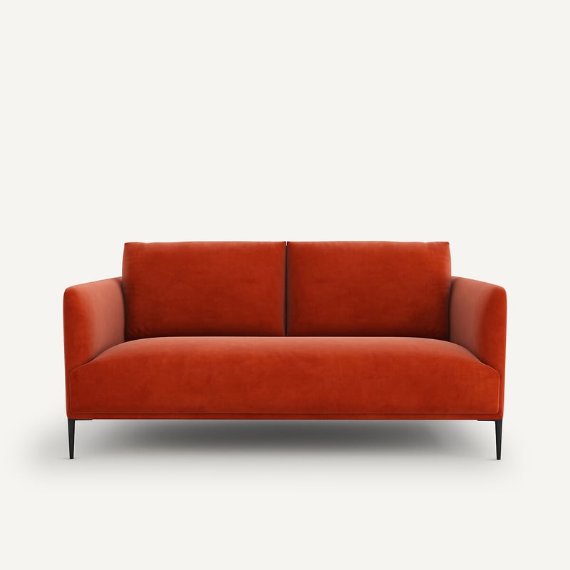 Emmanuel Gallina X Am.pm Kompaktes 3-sitzer-sofa, Velours, Oscar, Design Emmanuel Gallina