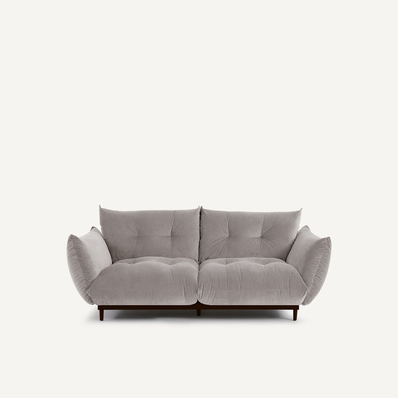 Am.pm Kompaktes 3-sitzer-sofa, Velours Stone, Vitoria