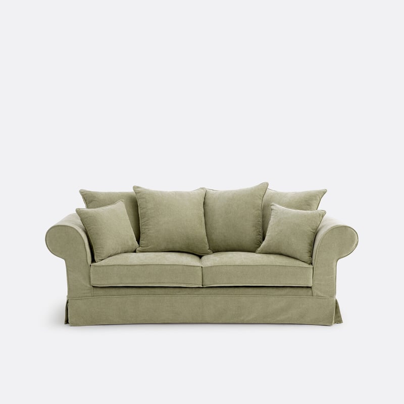 Sofa, 2-, 3- Oder 4-sitzig, Mit Abnehmbarem Bezug, Aus Meliertem Polyester, Adelia