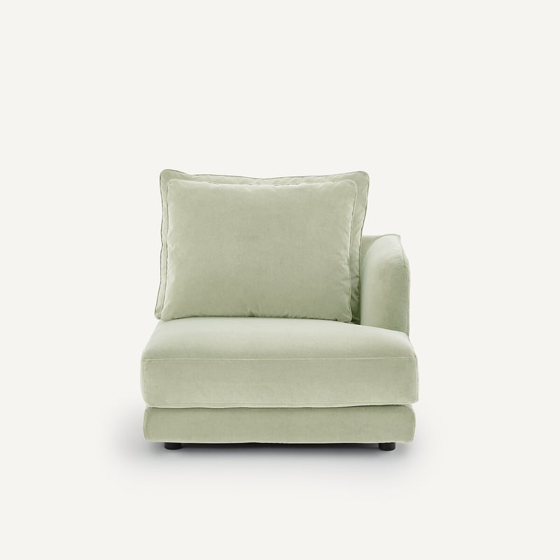 Am.pm Rechtes Einzelsofa, Modular, Aus Stonewashed-samt, Tiberio