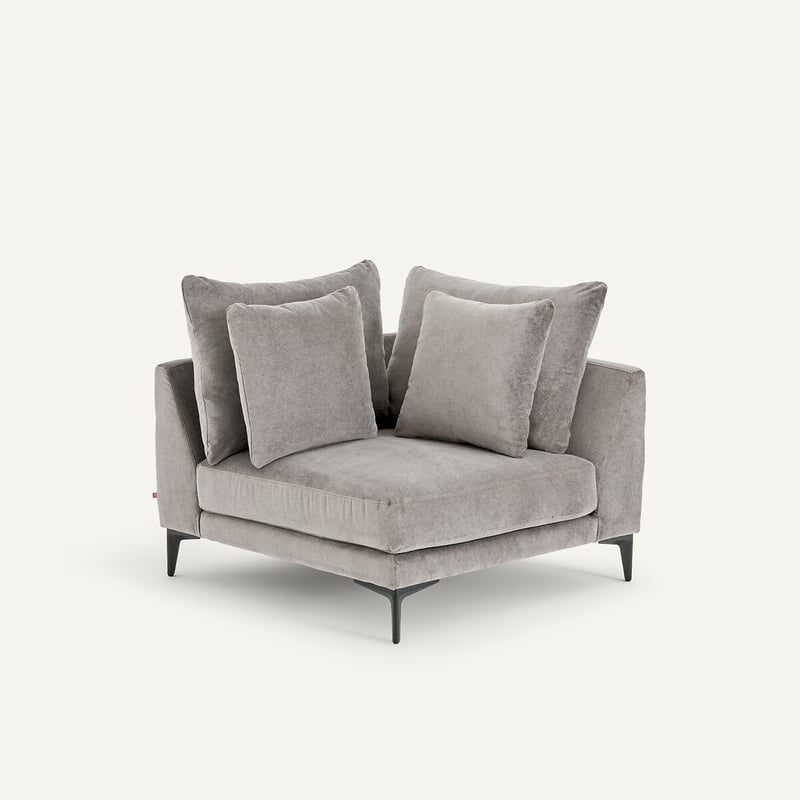 Am.pm X Emmanuel Gallina Ecksofa In Velours Stone, Moderniste, Design Emmanuel Gallina