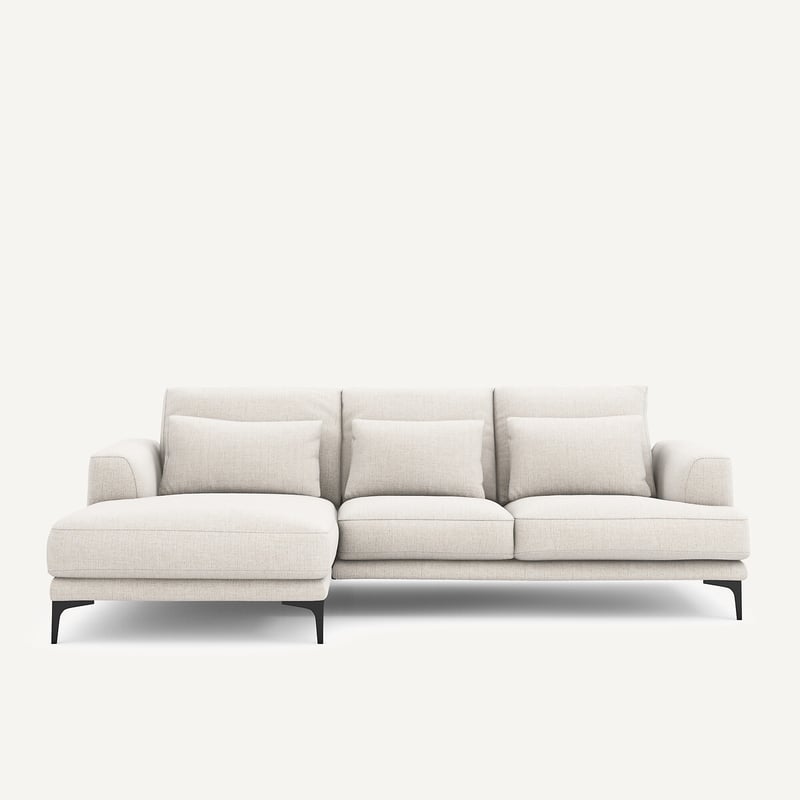 Am.pm Ecksofa Links, Aus Jaspé-stoff, Marsile