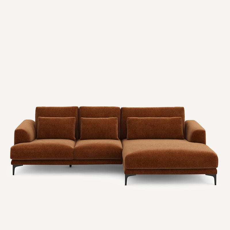 Am.pm Ecksofa Meridian Xl Rechts In Chenille-velours, Marsile