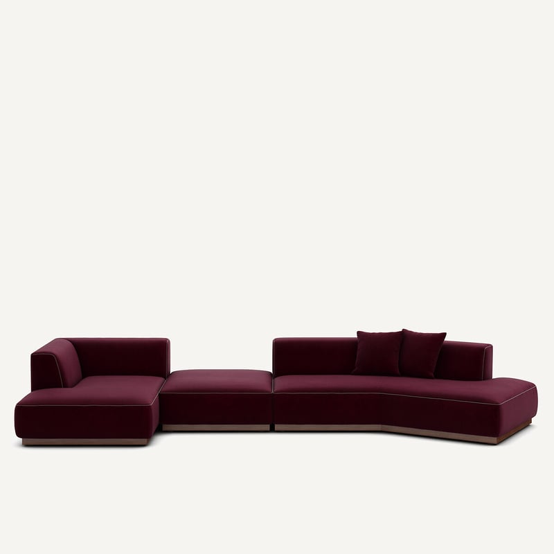 Am.pm Offenes Linkes Ecksofa Mit Fussstütze Aus Velours, Jacopo