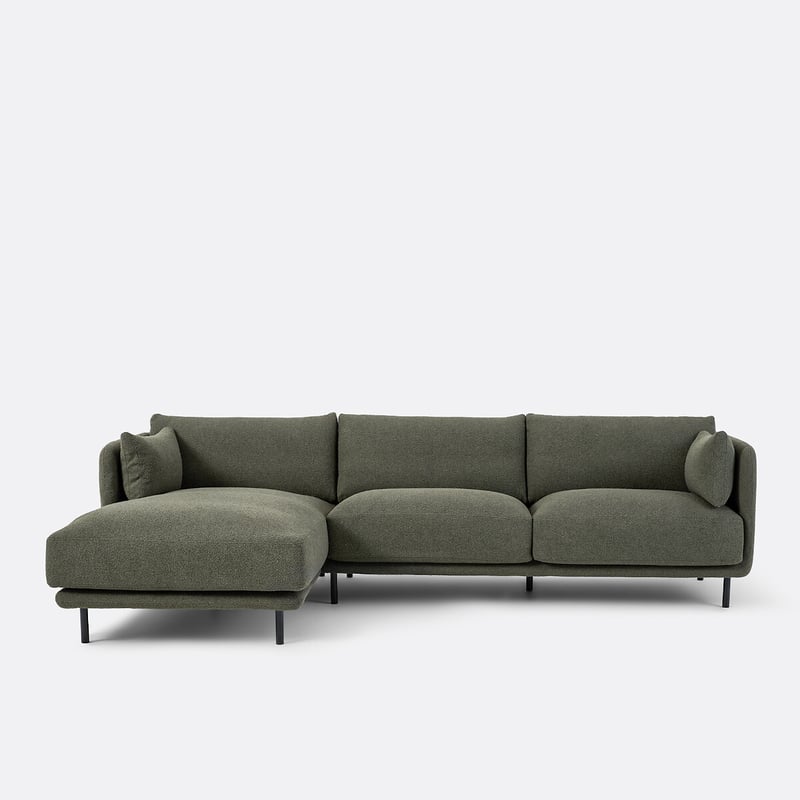 Ecksofa Victor, Links, Aus Feinem Bouclé