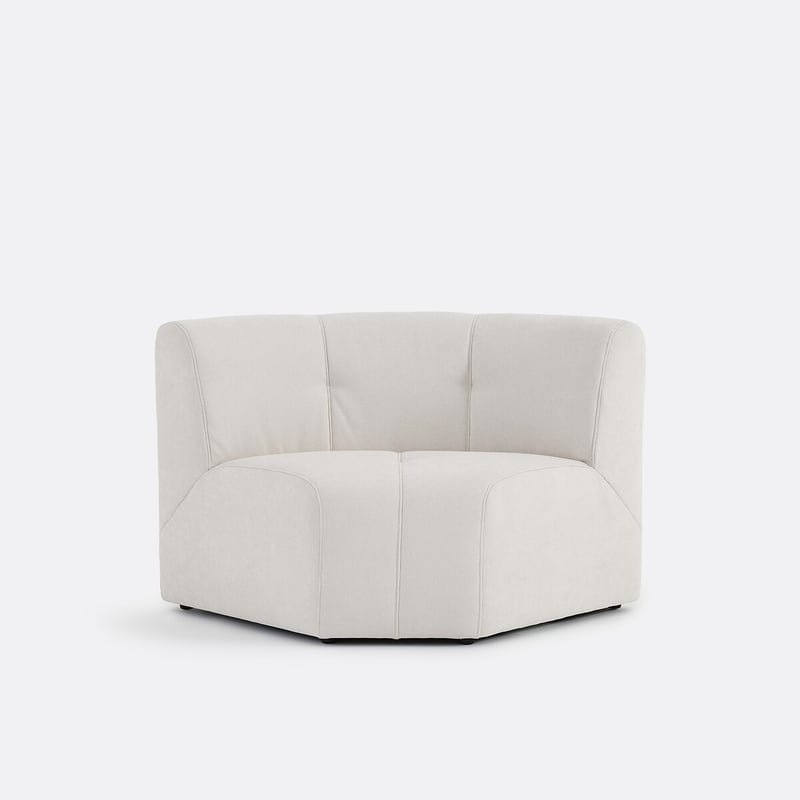 Modulares Eck-tischsessel-element, 1-sitzig, Aus Feiner Chenille, Aneta