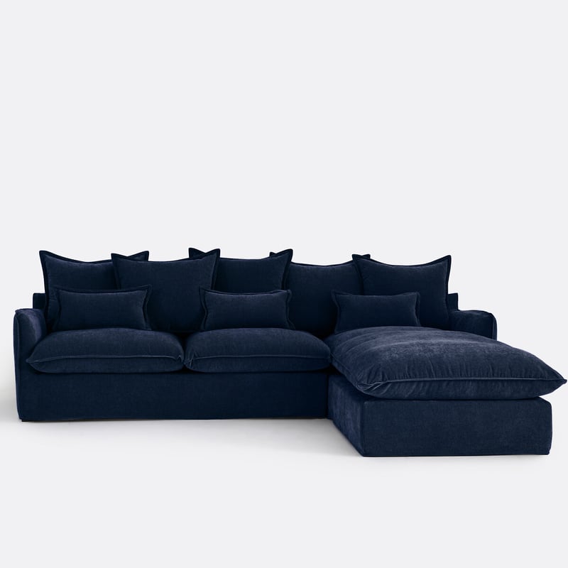 Sofa Odna, Rechtwinklig, Mit Schlaffunktion Und Abnehmbarem Bezug, 4-sitzer, Aus Meliertem Polyester