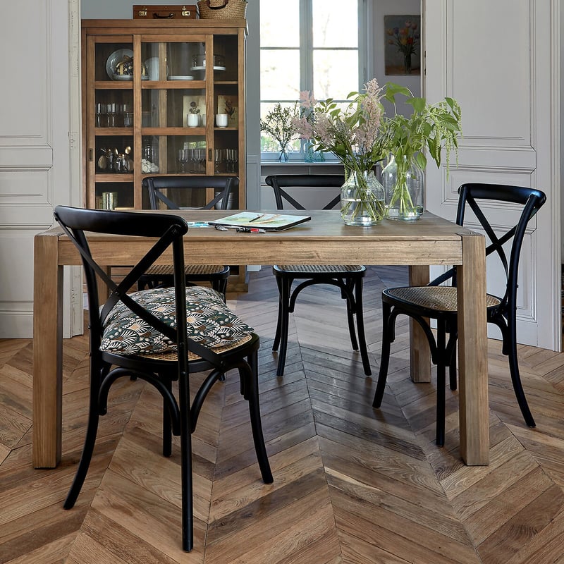 Esstisch, Ausziehbar, Kiefer, Teakfarben Und Furniert, 6 Bis 8 Gedecke, Lunja